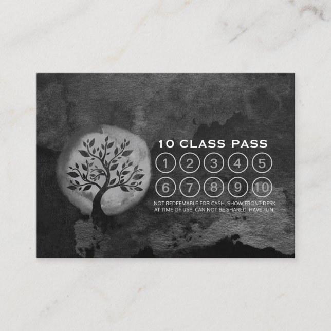 Yoga Meditation Instructor Tree Class Pass Loyalty (Front)