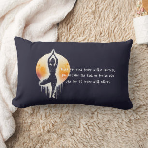 Yoga Meditation Instructor Tree Pose Full Moon Lumbar Cushion