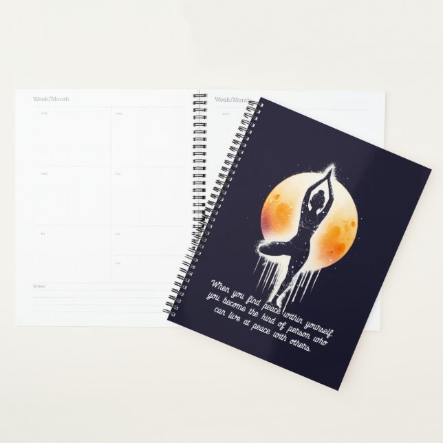 Yoga Meditation Instructor Tree Pose Full Moon Planner (Display)