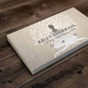 Yoga & Meditation instructor Vintage Life Tree Business Card
