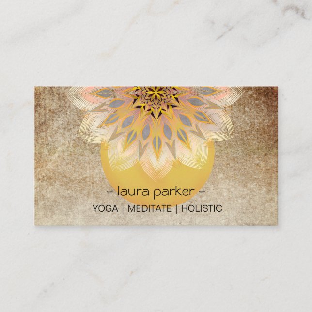 Yoga Meditation Lotus Flower Massage Meditation  Business Card (Front)