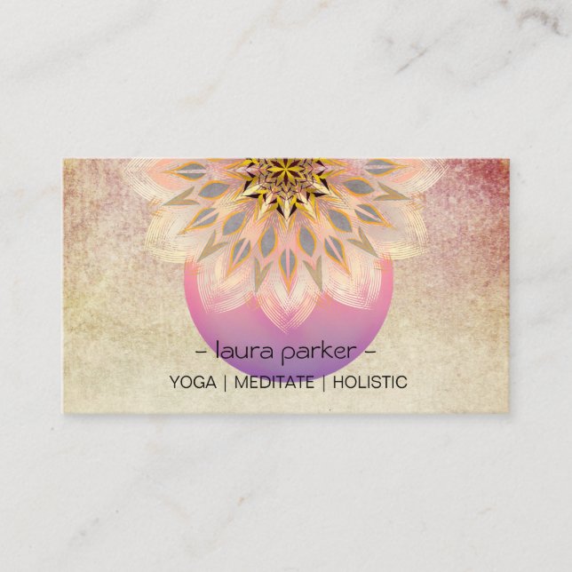 Yoga Meditation Lotus Flower Massage Meditation  Business Card (Front)