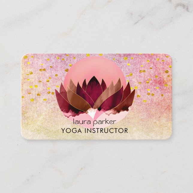 Yoga Meditation Lotus Flower Massage Wellness Business Card (Front)