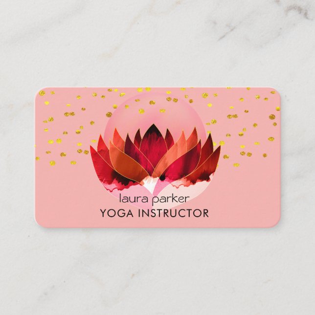 Yoga Meditation Lotus Flower Massage Wellness Business Card (Front)