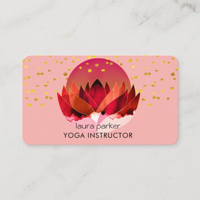 Yoga Meditation Lotus Flower Massage Wellness Business Card (Front)