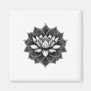 Yoga Meditation Lotus Flower On Mandala Lotus Flow Magnet