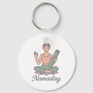 Yoga Meditation Mindfulness Lotus Calm Energy Nama Key Ring