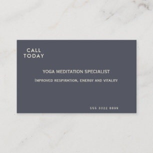 Yoga Meditation Minimalist Indigo Ivory Business Card