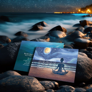 Yoga Meditation Moon Light Sky Ocean 10 Class Pass Appointment Card
