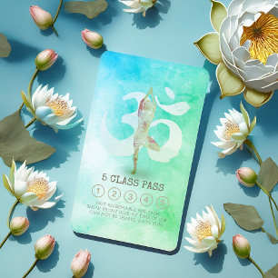 Yoga Meditation Pose Om Symbol Class Pass Loyalty Card
