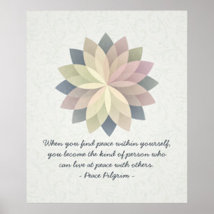 YOGA Meditation Quotes Colourful Lotus Mandala Sig Poster