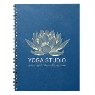 YOGA Meditation Reiki Instructor Blue & Gold Lotus Notebook