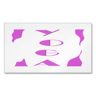 Yoga meditation relaxation pale purple white yoga Magnetic business card
