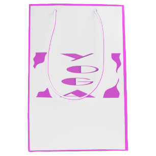 Yoga meditation relaxation pale purple white yoga medium gift bag
