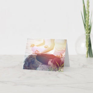 Yoga Meditation round finger Thank You Card