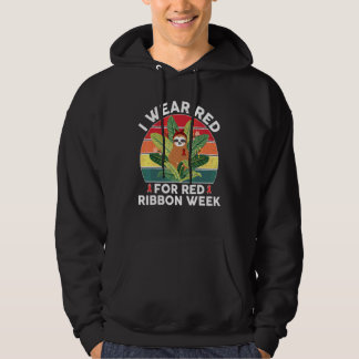 Yoga Meditation Sloth We Wear Red For Red Ribbon W Hoodie