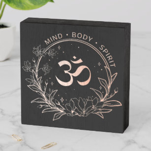 Yoga, Meditation, Spiritual, Namaste, Mind & Body Wooden Box Sign
