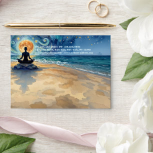 Yoga Meditation Starry Night Sky Moon Ocean Beach Envelope