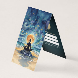 Yoga Meditation Starry Night Sky Moon Price List Business Card