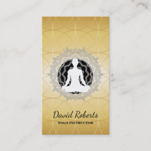Yoga Meditation Teacher Instructor Lotus Mandala Business Card