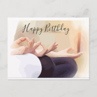Yoga Meditation the index finger Birthday Card