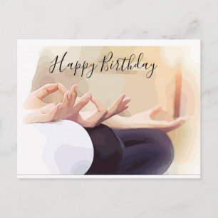 Yoga Meditation the index finger Birthday Card
