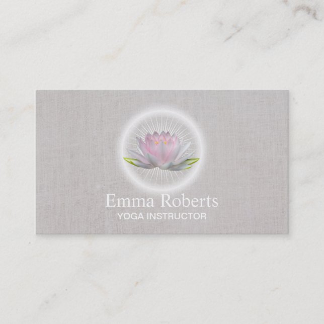 Yoga & Meditation Therapy Spa Glowing Lotus Business Card (Front)