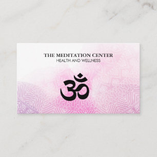 Yoga Meditation Tribal Pattern   Watercolor Business Card