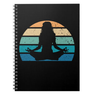 Yoga Meditation Vintage Sunset Silhouette Notebook