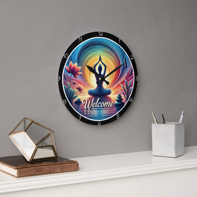 Yoga Meditation Welcome Clock (Office)
