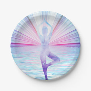 Yoga Meditation Zen Pastel Colour Paper Plate
