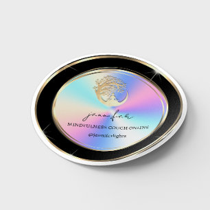 Yoga Mindfulness Therapist Couch Online Holograph  Classic Round Sticker
