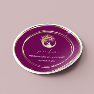 Yoga Mindfulness Therapist Couch Online Marsala Classic Round Sticker