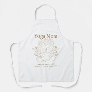 Yoga Mom Breathing Through Motherhood Apron