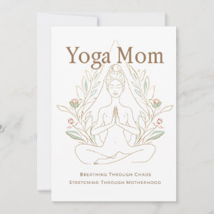 Yoga Mom Breathing Through Motherhood Holiday Card