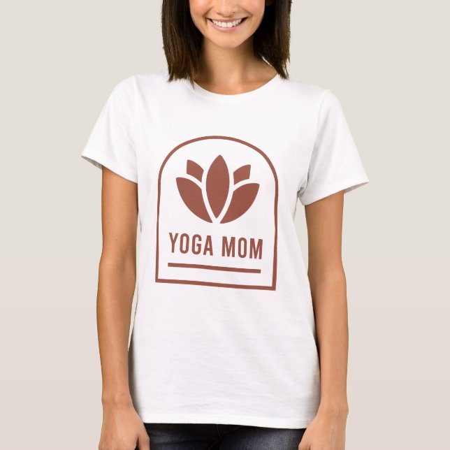 Yoga mom mother lotus flower boho aesthetic T-Shirt (Front)