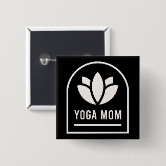 Yoga mom yogi mother 15 cm square badge