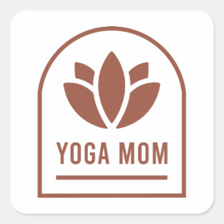 Yoga mom yogi mother boho chic aesthetic square sticker