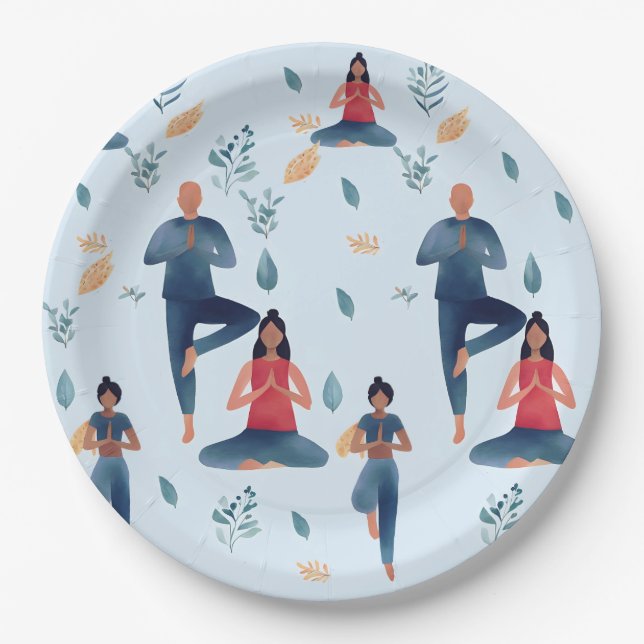 Yoga Mood  Paper Plate (Front)