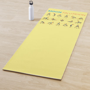 Yoga Moon Salutation Poses With Names Pale Yellow Mat