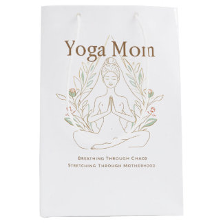 Yoga Mum Breathing Through Motherhood Medium Gift Bag