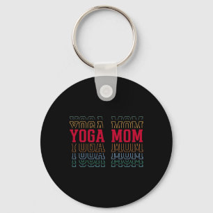 Yoga Mum Funny Layered Text Mother Mama Coach  Key Ring