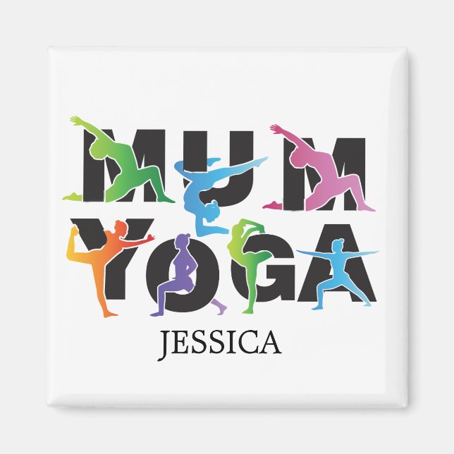 Yoga Mum Meditation Hobby Cute Mum Magnet (Front)