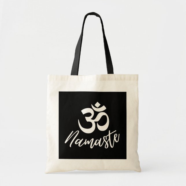 Yoga - Namaste and OM Sanskrit symbol  Tote Bag (Front)