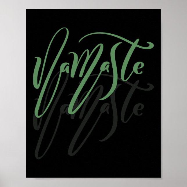 Yoga, Namaste, Fancy Cursive  Poster (Front)