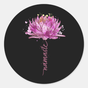 Yoga Namaste Lotus Flower Yoga Water-lily Yoga Sma Classic Round Sticker