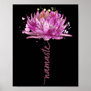 Yoga Namaste Lotus Flower Yoga Water-lily Yoga Sma Poster