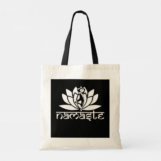 Yoga - Namaste Lotus Symbol  Tote Bag (Back)