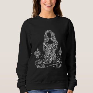 Yoga Namaste Moon Buddha Pose Sweatshirt