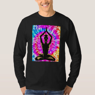 Yoga Namaste Moon Tie Die Buddha Pose T-Shirt